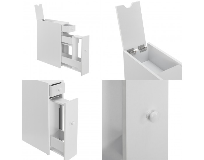 Шкаф за баня Kihniö 58x16x48см бял []