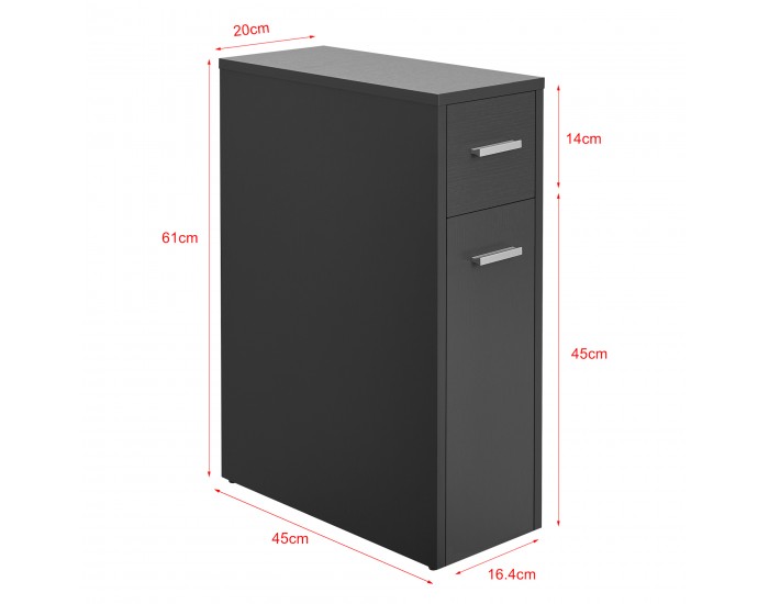 Шкаф за баня Kauhajoki 61x20x45см тъмносив []