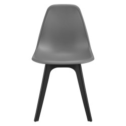 Трапезна маса Stathelle 105x60x75 см черен стъклен плот 4 стола сиви - Sonata G