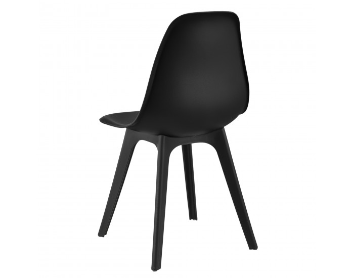 Трапезна маса Stathelle 105x60x75 см черен стъклен плот 4 стола черни