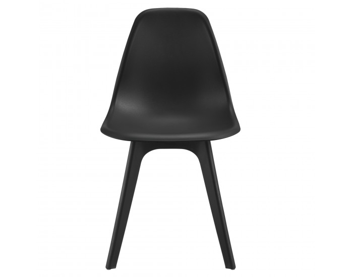 Трапезна маса Stathelle 105x60x75 см черен стъклен плот 4 стола черни