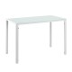 Трапезна маса Stathelle 105x60x75 см бял стъклен плот 4 стола бели