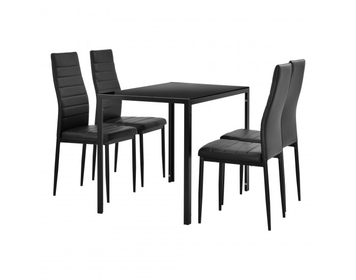 Група за хранене Bergen (комплект, 5 части) 105x60x75 см черна []