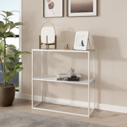 Конзолна маса Strömstad 80x80x26cm бяла, мат [] - Мебели от метал