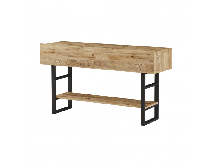 Конзолна маса Lappeenranta 139x43x76см рустик дъб/черен []