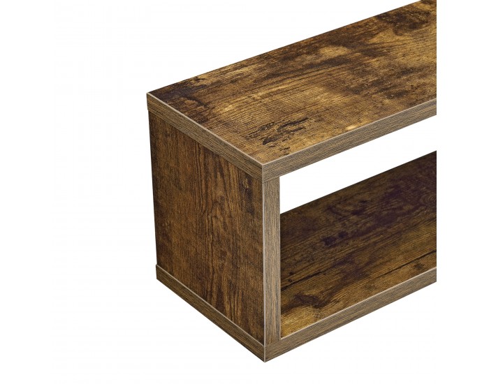 Плаващ рафт Fagernes 59x15x17 см комплект от 4 броя тъмно дърво