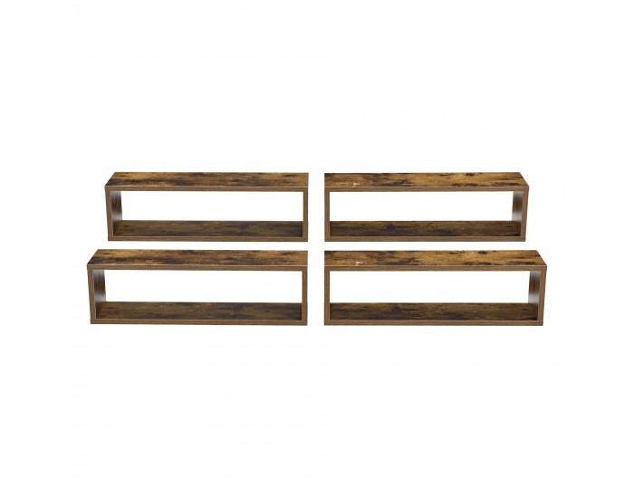 Плаващ рафт Fagernes 59x15x17 см комплект от 4 броя тъмно дърво