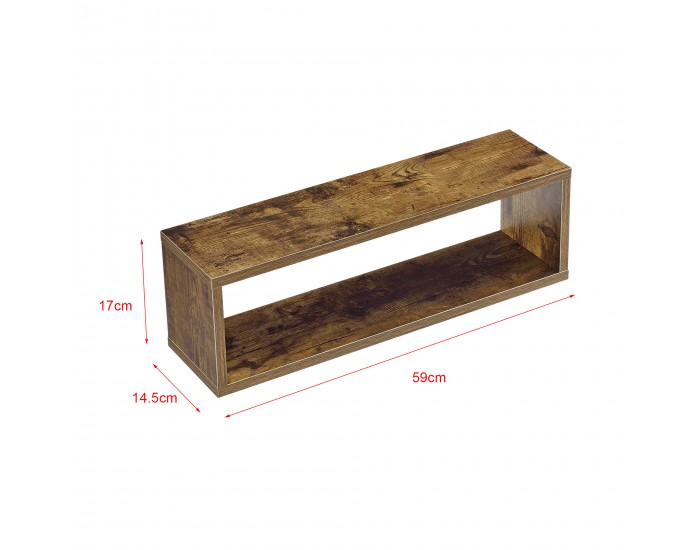 Плаващ рафт Fagernes 59x15x17 см комплект от 4 броя тъмно дърво