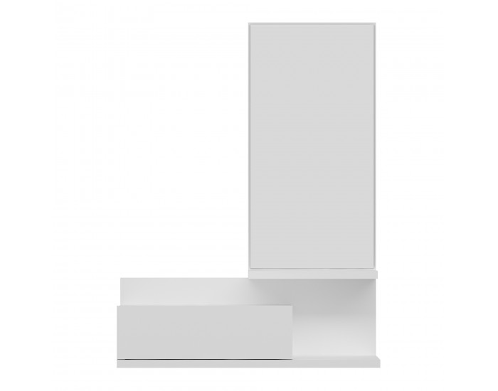 Стенен рафт с огледало и чекмедже Gundsø White []
