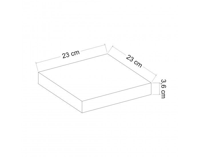 Стенен рафт Bredebro 3,6 x 23 x 23 см до прибл. 5 кг бял []
