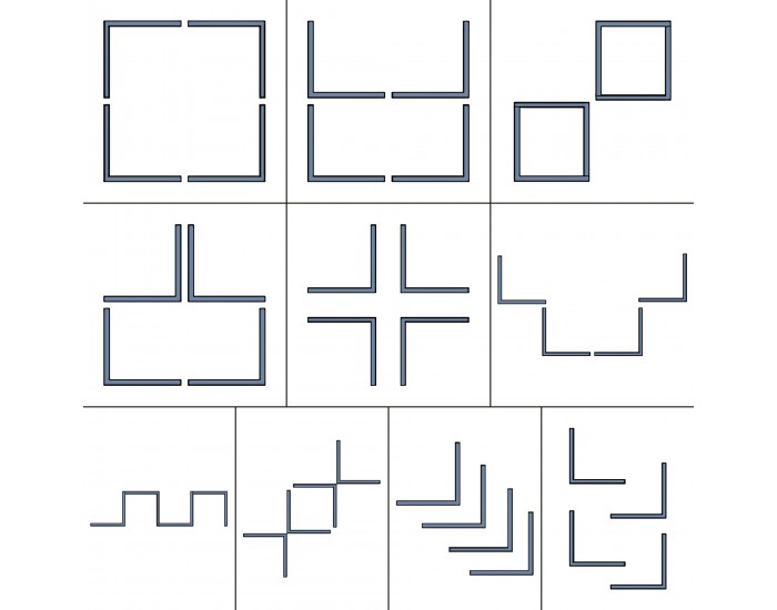 Стенен рафт Broby в комплект от 4 30 x 30 x 16 cm черен []