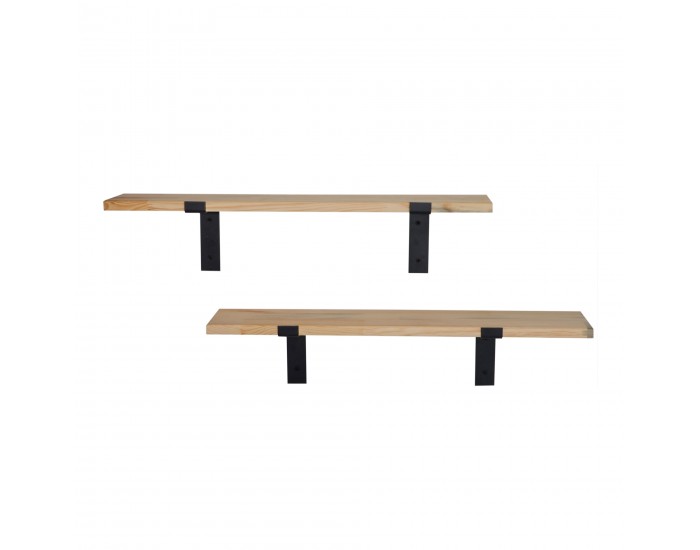 Стенен рафт Løgstør в комплект от 2 естествени []