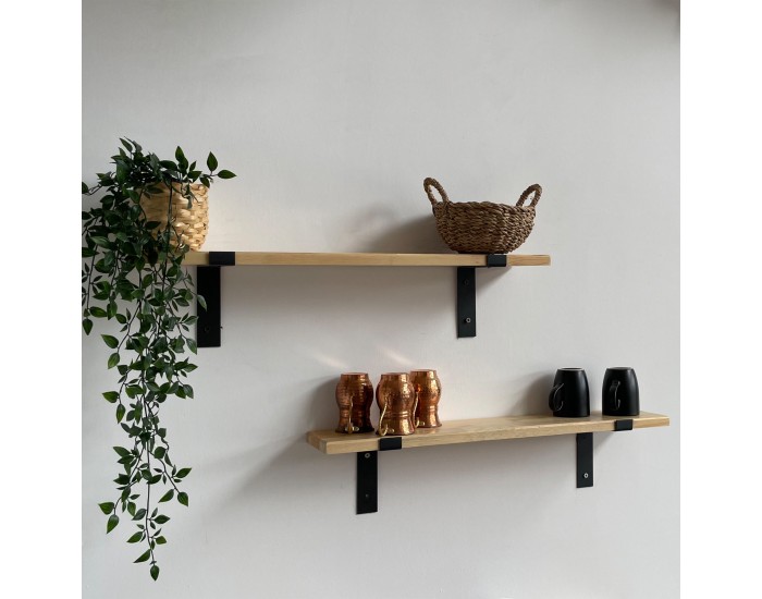 Стенен рафт Løgstør в комплект от 2 естествени []