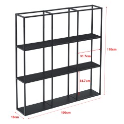 Стенен рафт Jelsa 100x18x110см черен [] - Дневна