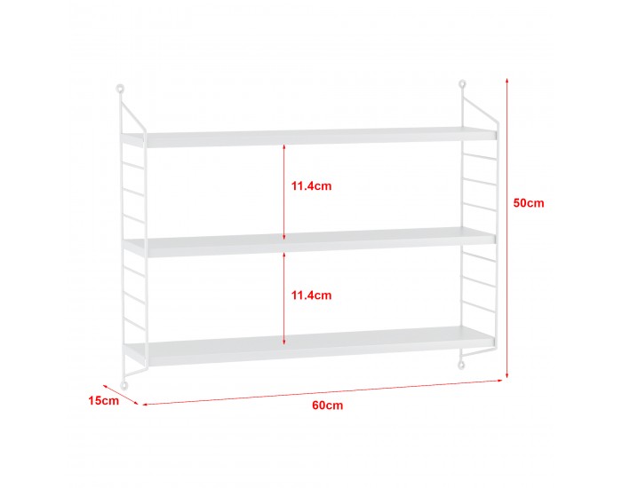 Strängnäs модулен стенен рафт бял []