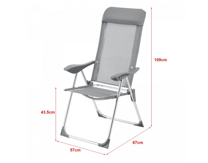 Сгъваем стол Errenteria комплект 2 светлосиви