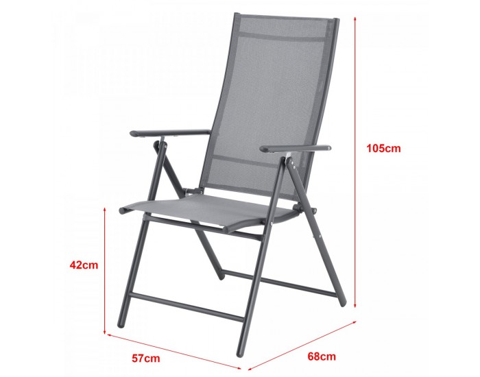 Комплект градински столове Kalamata от 2 светло сиви []