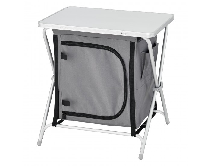 Къмпинг шкаф Tullinge с плот 60x45x64 см тъмно сив