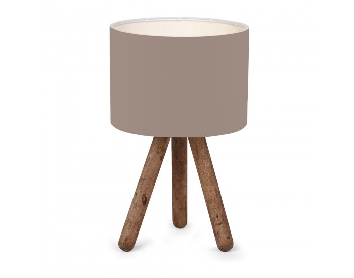 Настолна лампа Preston wood 1xE27 пясъчен цвят []