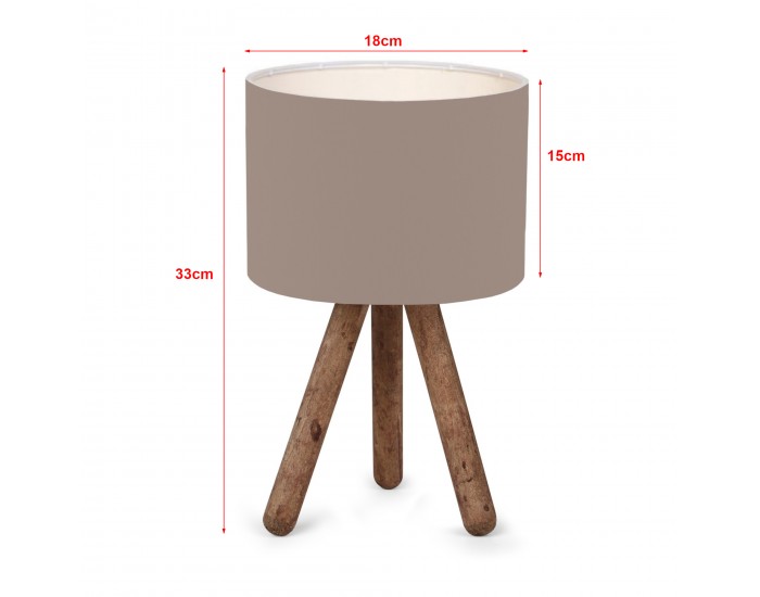 Настолна лампа Preston wood 1xE27 пясъчен цвят []