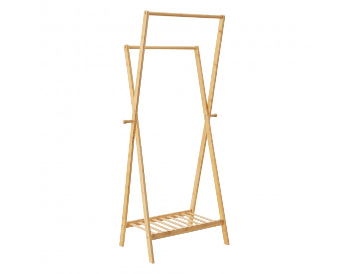 Поставка за връхни дрехи Keitele 150 x 60 x 42 cm естествен бамбук []
