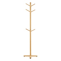 Поставка за палта Jämsä 176 x 38 x 38 cm 12 куки естествен бамбук [] - Гардероби
