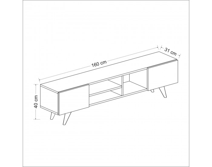 ТВ маса Assens 40x160x31см дъб / черен []