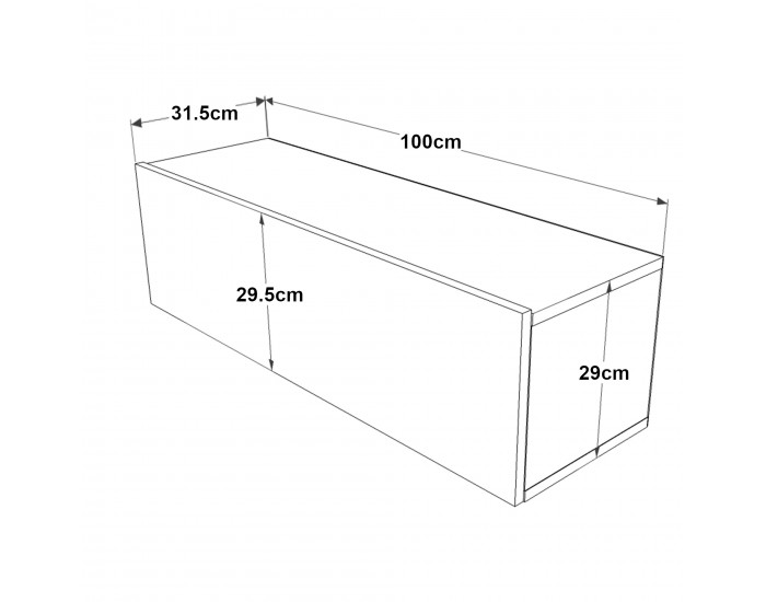 ТВ маса Lapinlahti 100 x 31,5 x 29,5 cm рустик дъб/бял []