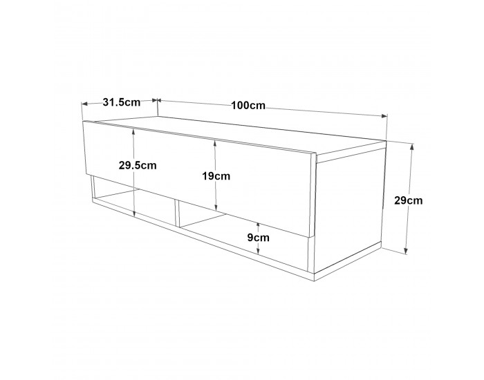ТВ маса Laitila 100x31.5x29.5cm рустик дъб/антрацит []