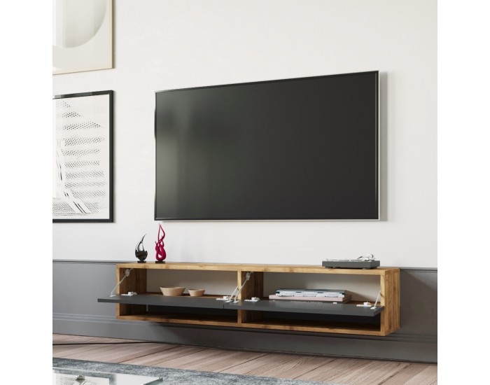 ТВ маса Laitila 140x31.5x29.5cm рустик дъб/антрацит []