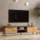 Стойка за телевизор Lempäälä с 2 отделения за съхранение 160 x 35 x 39 cm рустик дъб/антрацит []