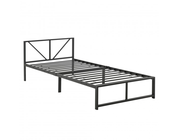 Метално легло Меран 90 х 200 см стоманено черно []