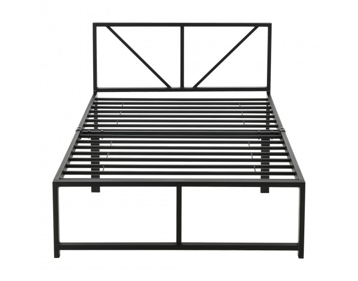 Метално легло Меран 90 х 200 см стоманено черно []
