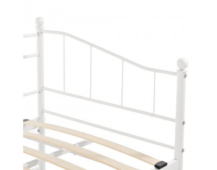 Метална кушетка Skutskär 90x200см бяла