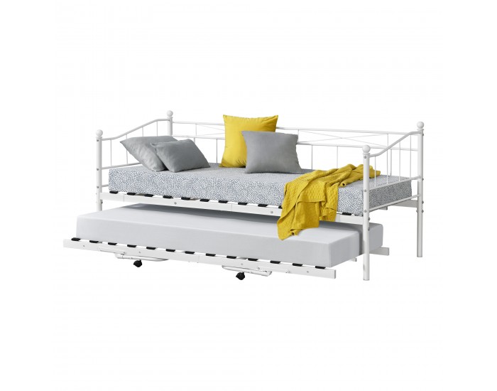 Метална кушетка Skutskär 90x200см бяла
