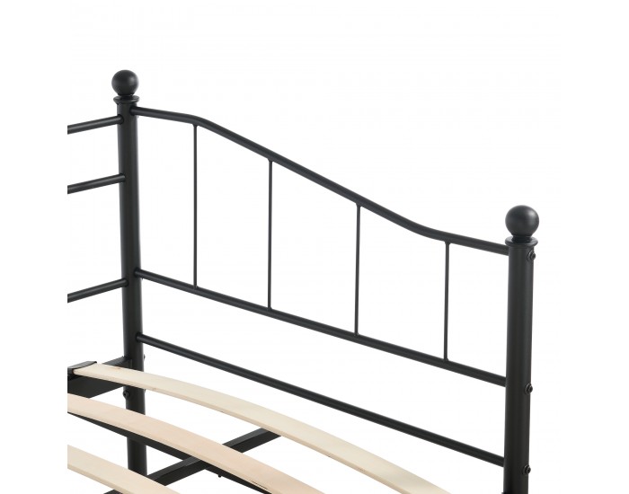 Метално легло Skutskär 90x200см черно