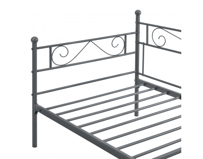 Метално легло Керава 90х200 см тъмно сиво