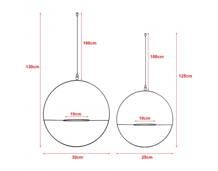 Закачалки за растения Opsterland в комплект от 2 черни []