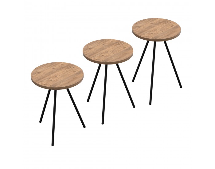 Маса за гнездене Ølgod комплект от 3 цвята дърво []