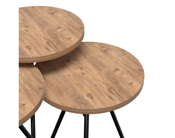 Маса за гнездене Ølgod комплект от 3 цвята дърво []