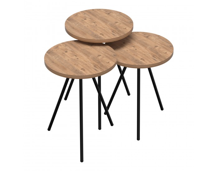 Маса за гнездене Ølgod комплект от 3 цвята дърво []