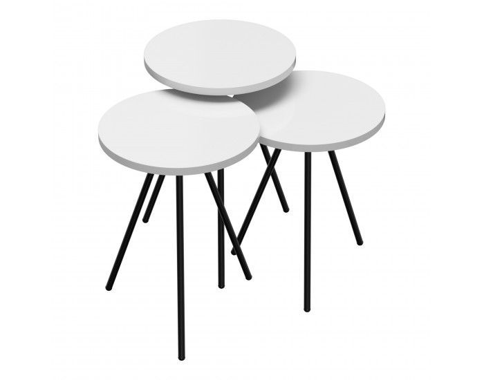 Маса за гнездене Ølgod комплект от 3 бели []