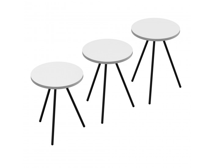 Маса за гнездене Ølgod комплект от 3 бели []