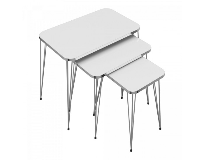 Комплект маса за гнездене Samsø от 3 бели []