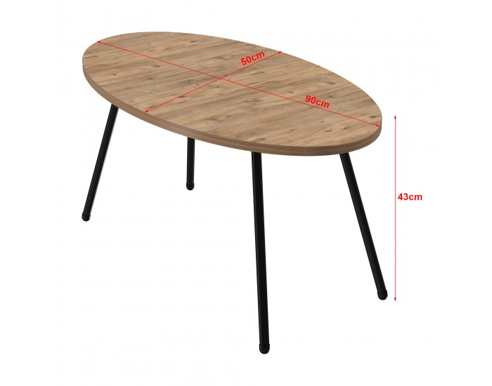 Маса за кафе Skærbæk 43 x 90 x 50 cm дървесни цветове []