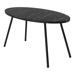 Маса за кафе Skærbæk 43 x 90 x 50 см мрамор, черен [] - Холни маси