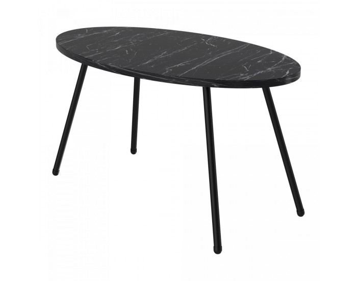 Маса за кафе Skærbæk 43 x 90 x 50 см мрамор, черен []