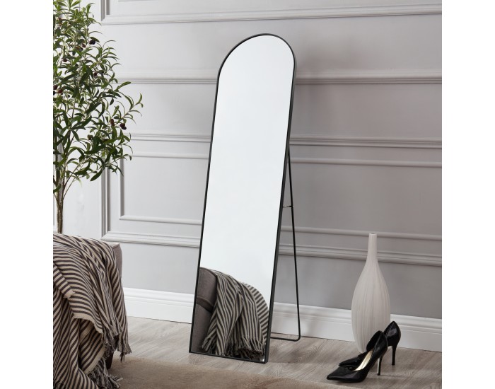 Стоящо огледало Bugnara 160x40см накланящо се черно []