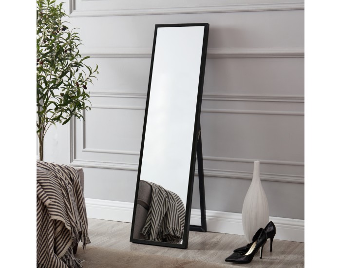 Стоящо огледало Giovinazzo 150x35 см накланящо се черно []