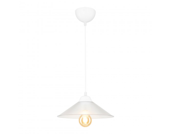 Висяща лампа Hereford E27 бяла / прозрачна []